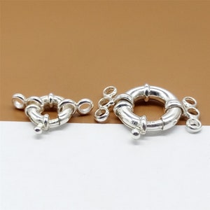 925 Sterling Silver Spring Ring Clasp, Pearl Clasp, Clasp Connector for Bracelet Necklace 10mm 15mm