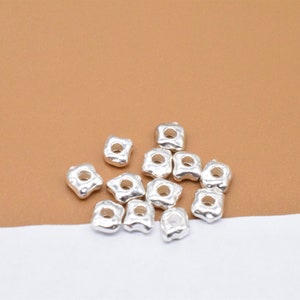 20 Sterling Silver Irregular Beads, 925 Silver Shiny Spacer Bead, Irregular Bead, Bracelet Bead, Necklace Bead 4.5mm 6mm 4.5mm(20 pieces)