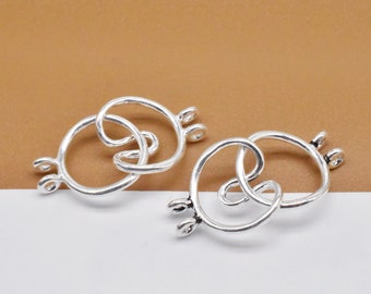 Sterling Silver Toggle Style Clasps Two Strand, 925 Silver Clasp Connectors, Hook Clasps, Toggle Connector, Bracelet Clasp, Necklace Clasp