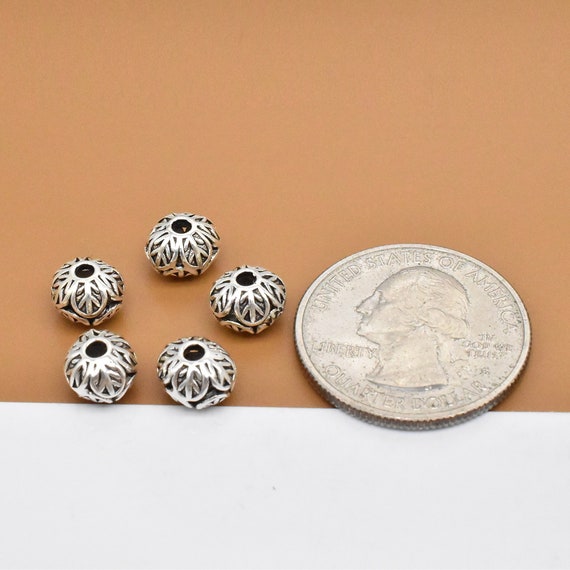 Silver leaf beads sale