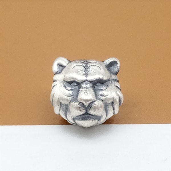 Fine Silver Tiger Bead, 990 Sterling Silver Tiger Bead, Bracelet Bead, Necklace Bead, The Weight Is Very Light