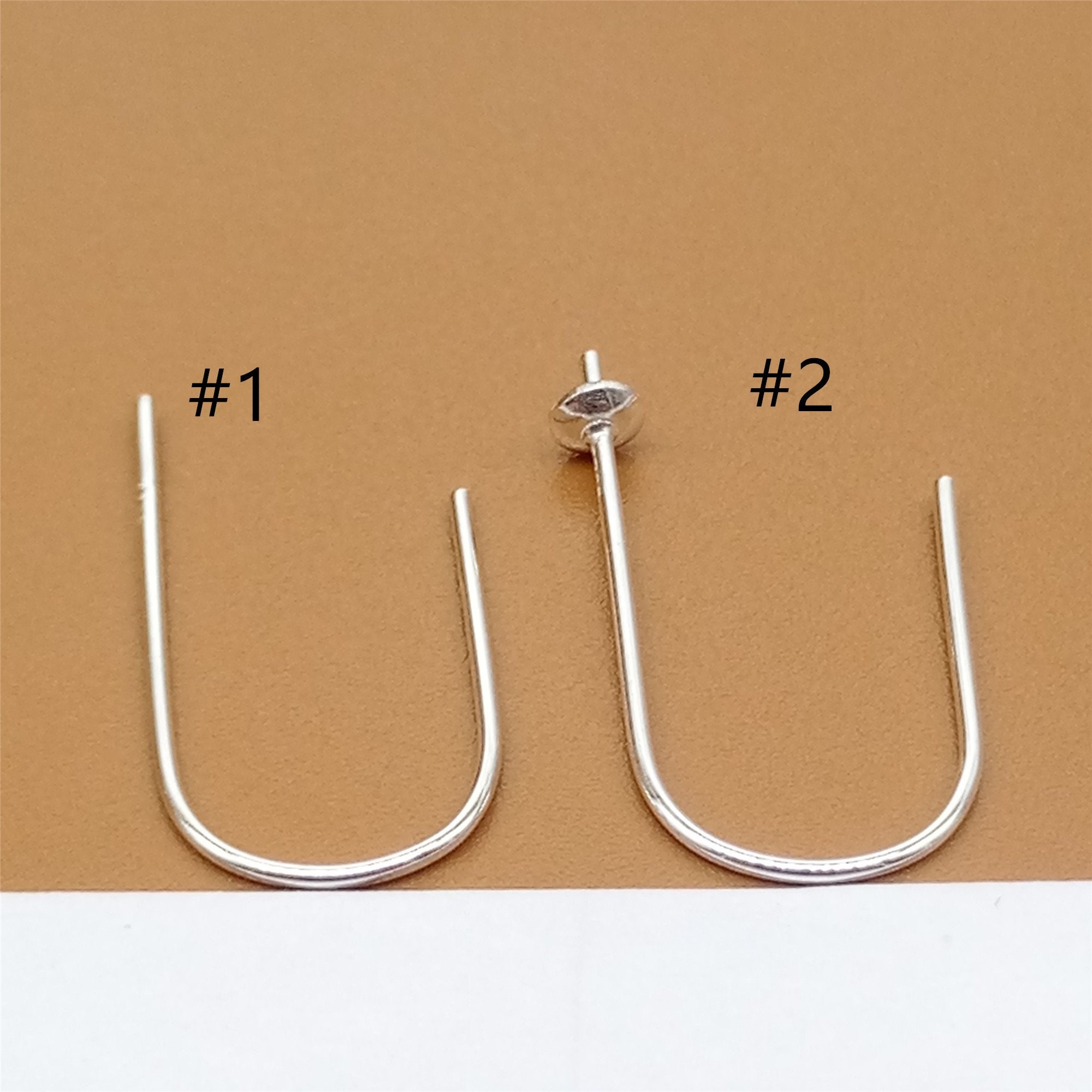 Sterling Silver Earring Hooks with Parallel Bars