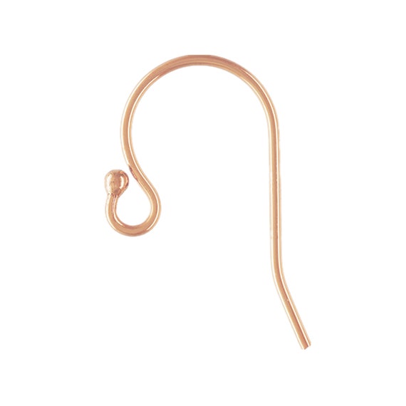14k Rose-Gold-Filled Earring Wires with Loop for Jewelry Making, 1 Pair