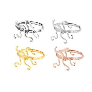 Sterlingzilveren ring steker, verstelbare ring, 925 zilveren ring zetting met 5 stekels, vergulde ring, gerhodineerde steker zetting