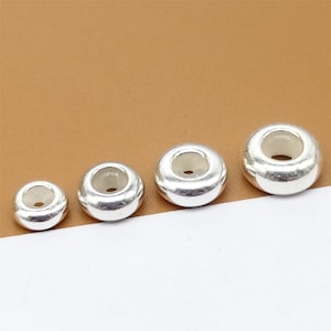 10 Sterling Silver Stopper Beads w/ Silicone, 925 Silver Silicone Bead, Stopper Bead for Bracelet Necklace 5mm 6mm 7mm 8mm, NOT Fit Pandora