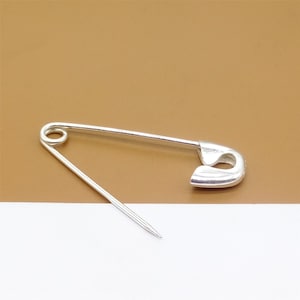 Sterling Silver Plain Brooch Pin Back, 925 Silver Brooch Pinback, Shiny Brooch Pin Back, Brooch Pinback, Safety Pin Back, Pin Findings