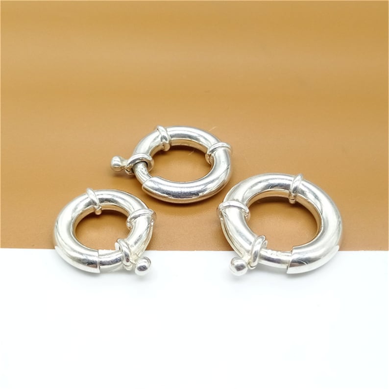 Sterling Silver Large Spring Clasp 14mm 16mm 18mm 20mm, 925 Silver Spring Clasp, Bracelet Spring Clasp, Necklace Spring Clasp image 5