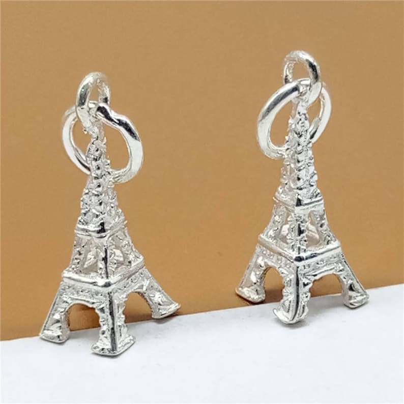 5 Sterling Silver Eiffel Tower Charm Paris Charm for Necklace Etsy