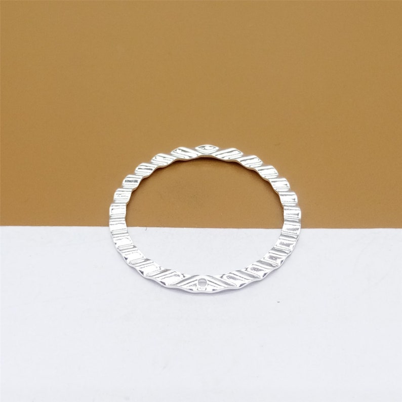 925 Silver Circle Jump Ring Connector for Bracelet Necklace 8 Sterling Silver Closed Round Jump Rings Hammered Type