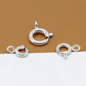 20 Sterling Silver Spring Rings, 925 Sterling Silver Spring Ring Clasp with Open Ring 5mm,6mm,7mm, 8mm zdjęcie 5