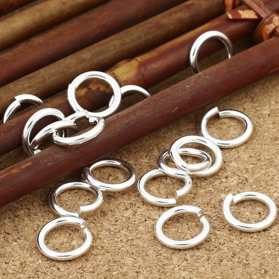 Bulk Sterling Silver Open Jump Ring 7mm 8mm 10mm, 925 Silver Open