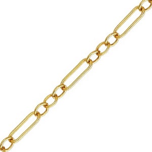 14K Gold Filled 3+1 Links Figaro Chain, Gold Filled Short & Long Chain, Bulk Figaro Chains, Unfinished Chain Footage 3.28ft(about 1 meter)