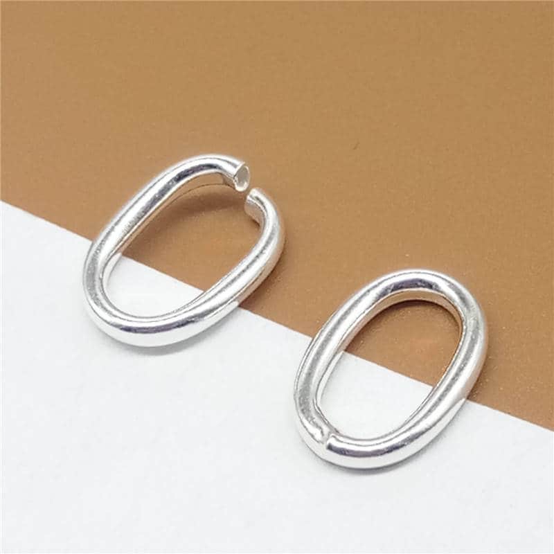 6 Sterling Silver Twisted Oval Jump Rings - 16 gauge in 3