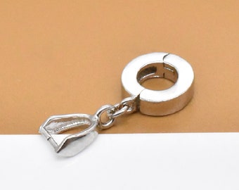 Sterling Silver Pinch Bails, 925 Sterling Silver Pinch Bails, Jewelry Bails, Necklace Bails, Pendant Bail, Charm Bail, Jewelry Findings