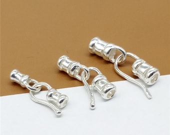 2 Sterling Silver Cord End Caps, 925 Silver Cord End Caps, Bracelet Cord End