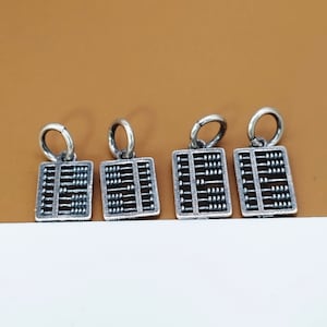 4 Sterling Silver Small Abacus Charms, 925 Silve Abacus Charm, Small Abacus Pendant, Counting Frame Charm, Calculate Charm, Bracelet Charm