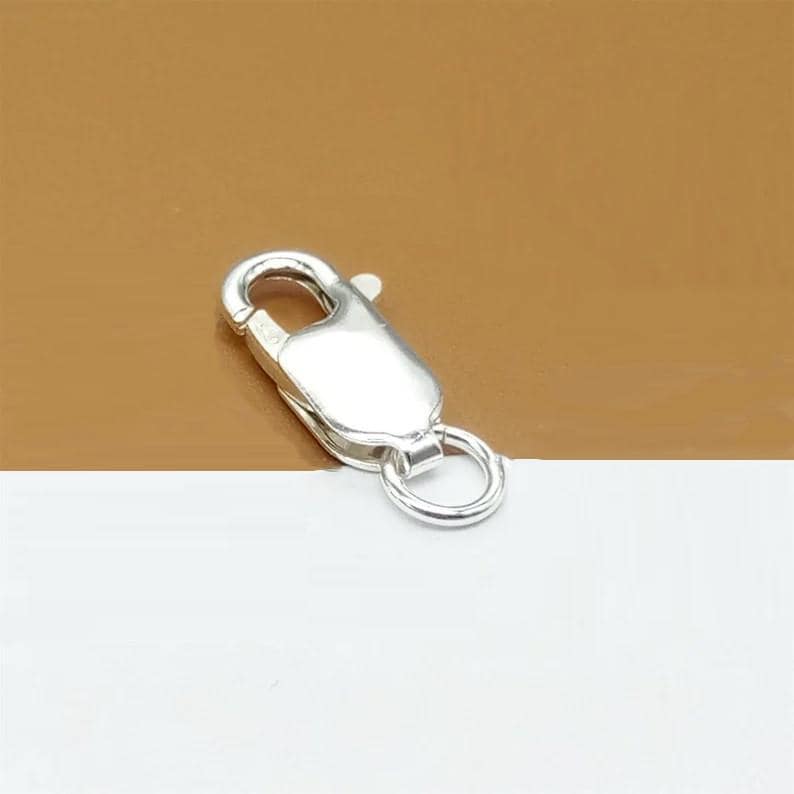 Fermoir à Ressort (lobster Clasp) En Argent Sterling 925 - Rectangle 22x8mm - Pour Fabrication Bijoux DIY