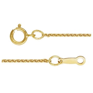 14K Gold Filled Wheat Chain w/ Spring Ring Clasp, Wheat Chain Necklace 1mm, Gold Filled Wheat Necklace Chain 16 18 Inches 1/20 14K