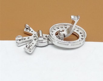 Cierres De Presión Plata De Ley 925 Con Circonita – Para Pulseras Y Collares, Acortar O Extender Joyas