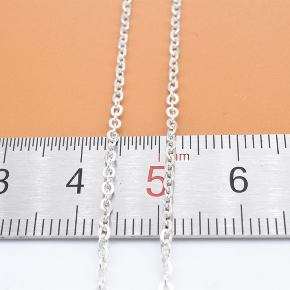 39 Sterling Silver Cable Chain, S925 Silver Cable Chain for