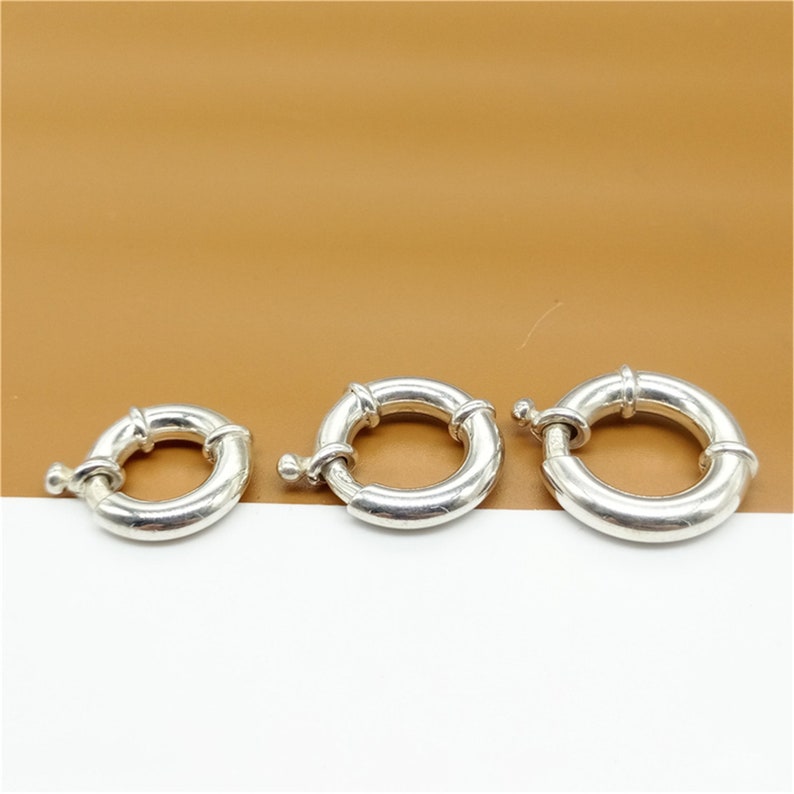 Sterling Silver Large Spring Clasp 14mm 16mm 18mm 20mm, 925 Silver Spring Clasp, Bracelet Spring Clasp, Necklace Spring Clasp image 3