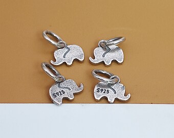 ブレスレットとペンダント用のスターリングシルバーの象のチャーム 
