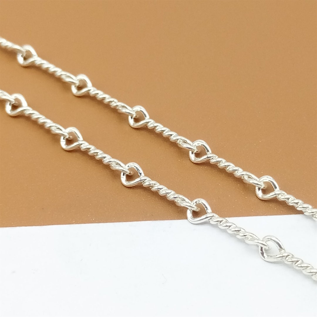 Sterling Silver Twist Link Chain, 925 Silver Twist Chain, Rope Infinity