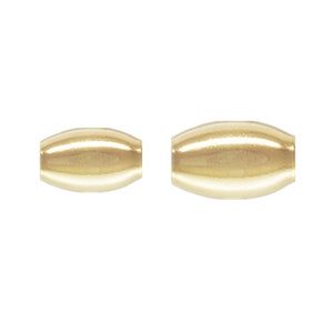 14K Gold Filled Oval Beads, Gold Filled Olive Beads, Rice Shape Beads, Spacer Beads, Bulk Beads, Bracelet Bead, Necklace Bead 3mm 4mm