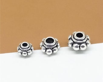 925 Sterling Silver Gear Spacer Beads For Bracelet Or Necklace - 4.5mm, 5.5mm, 6.5mm Sizes