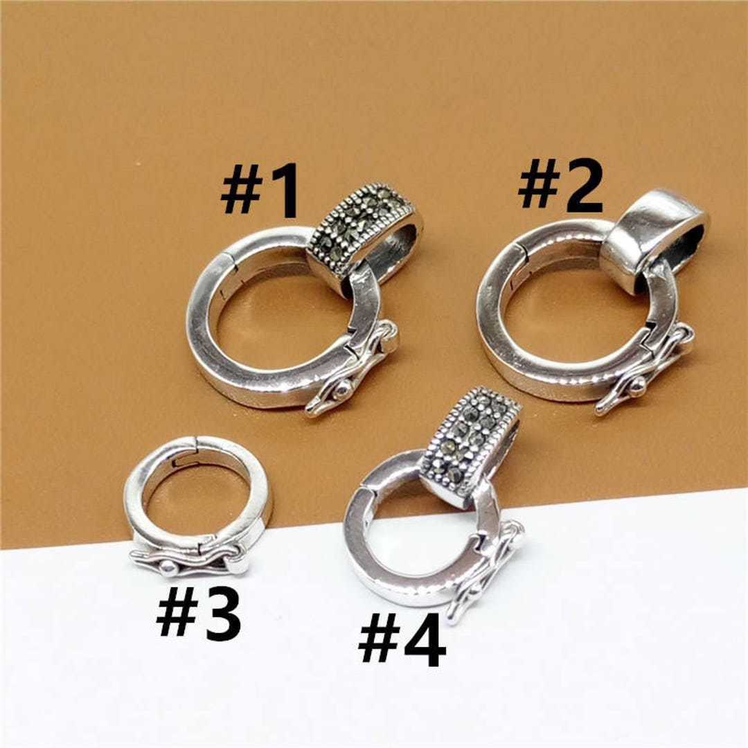 Sterling Silver Round Clasp With Marcasite, 925 Silver Claw Clasps
