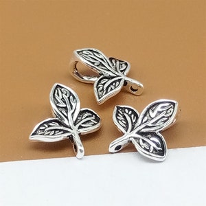 8 Sterling Silber Blatt Charms, 925 Silber Blatt Charms, Blatt Charms mit Details, Blatt Verbinder, Kettenanhänger, Armbandanhänger