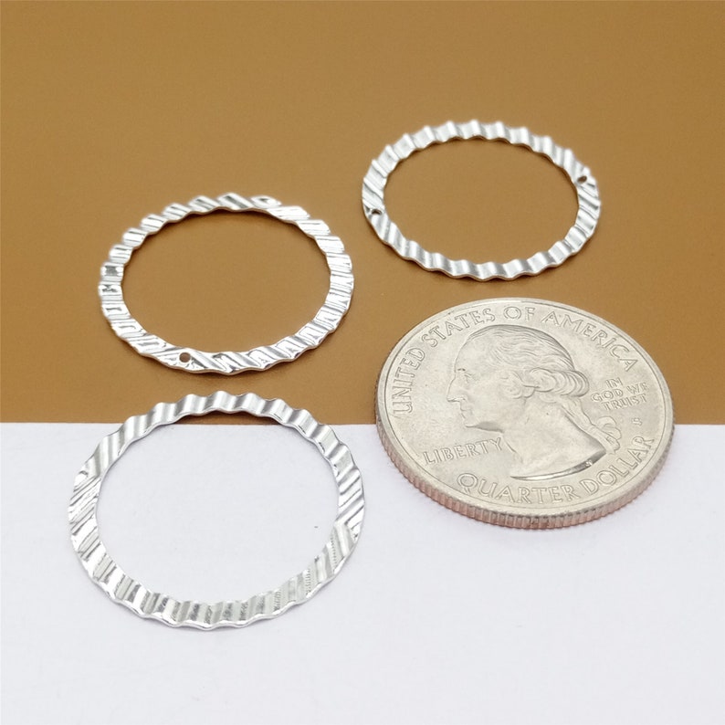 925 Silver Circle Jump Ring Connector for Bracelet Necklace 8 Sterling Silver Closed Round Jump Rings Hammered Type
