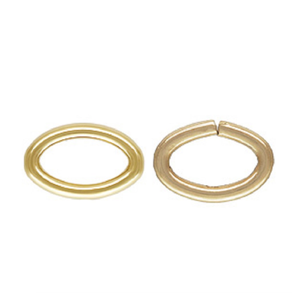 50pcs 14K Gold Filled Oval Jump Rings, Gold Filled Closed Oval Jump