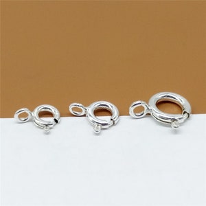 20 Sterling Silver Spring Rings, 925 Sterling Silver Spring Ring Clasp with Open Ring 5mm,6mm,7mm, 8mm zdjęcie 3