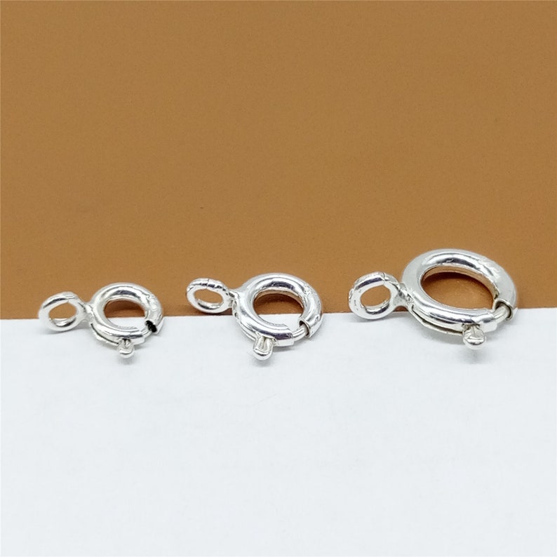 20 Sterling Silver Spring Rings, 925 Sterling Silver Spring Ring Clasp with Open Ring 5mm,6mm,7mm, 8mm zdjęcie 3