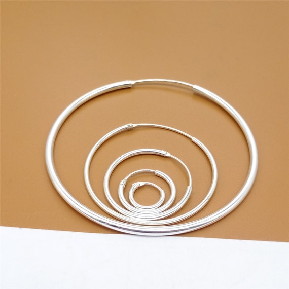 Sterling Silver Earring Hoops, 925 Silver Earwire Hoops, Endless Hoop Earrings, Ear Hoops, Huggie Earrings