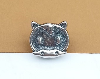 5 Sterling Silver Horse Button Beads, 925 Silver Horse Cloth Button, Pony Button Bead, Animal Button Spacer, Necklace Button