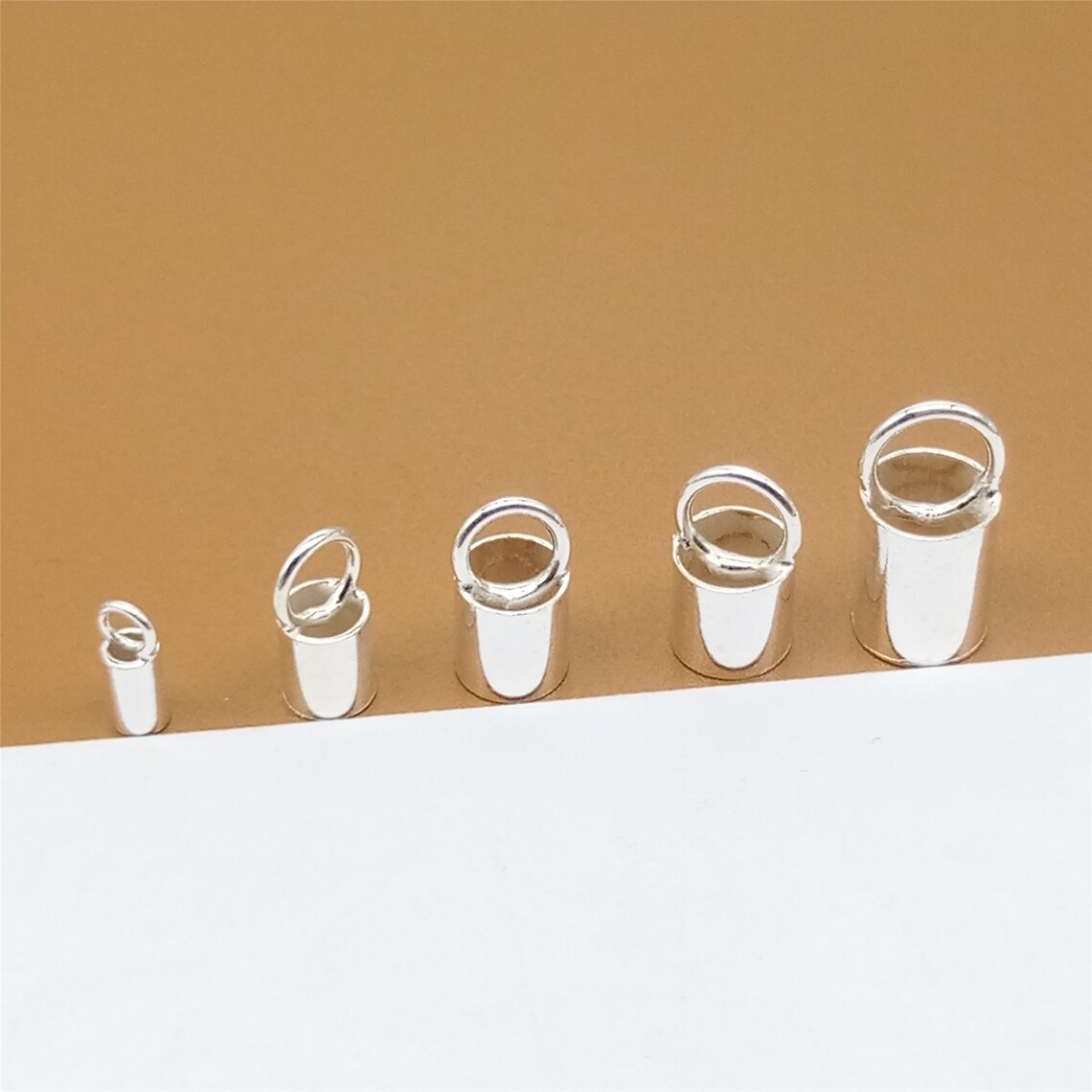 20 Sterling Silver Cord Ends 925 Silver Cord End Caps Etsy