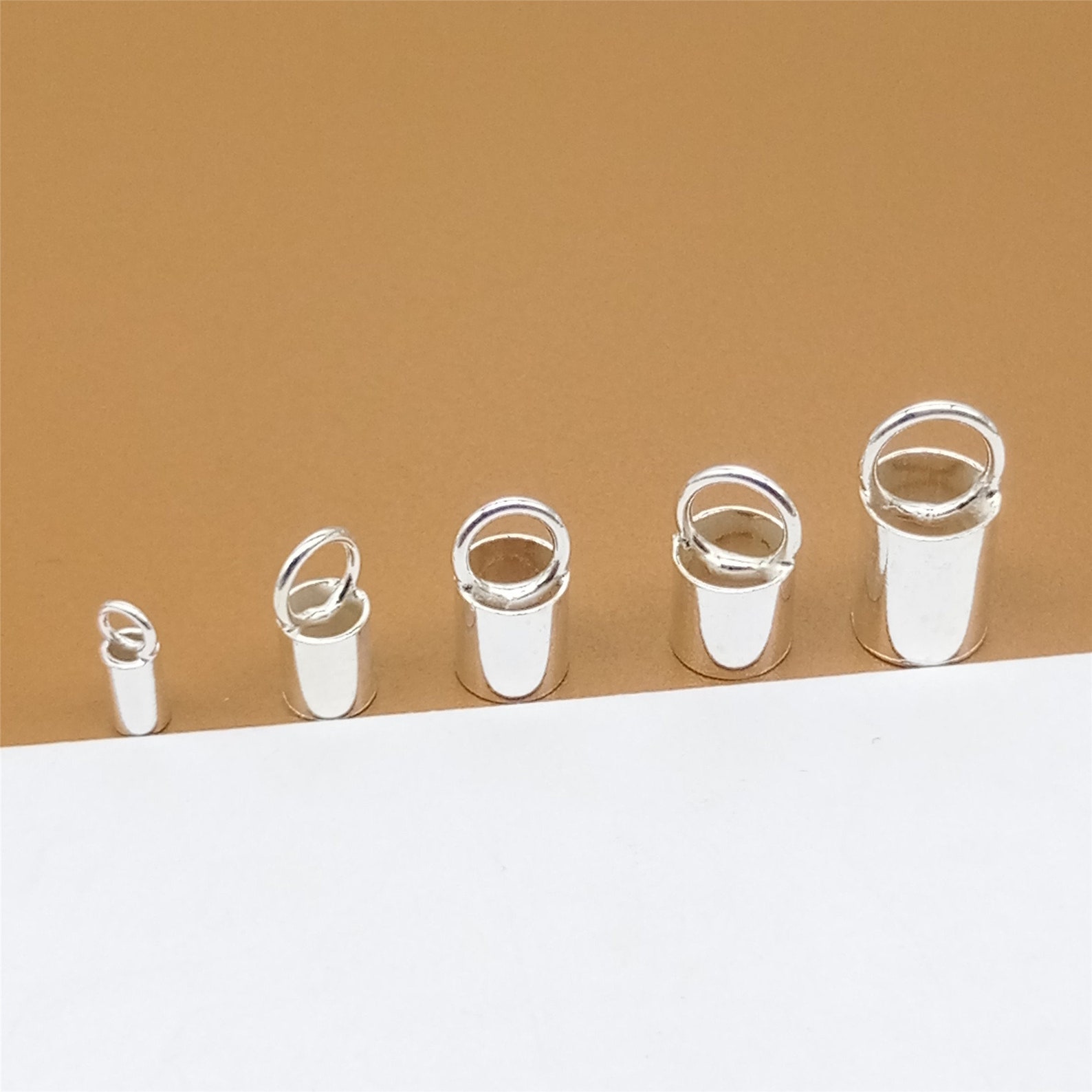 20 Sterling Silver Cord Ends 925 Silver Cord End Caps Etsy