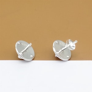 5 Sets Sterling Silver Brooch Pin Back, 925 Silver Pin Back for Brooch Making, Brooch Findings, Pinback Pin Buttons Jewelry Making