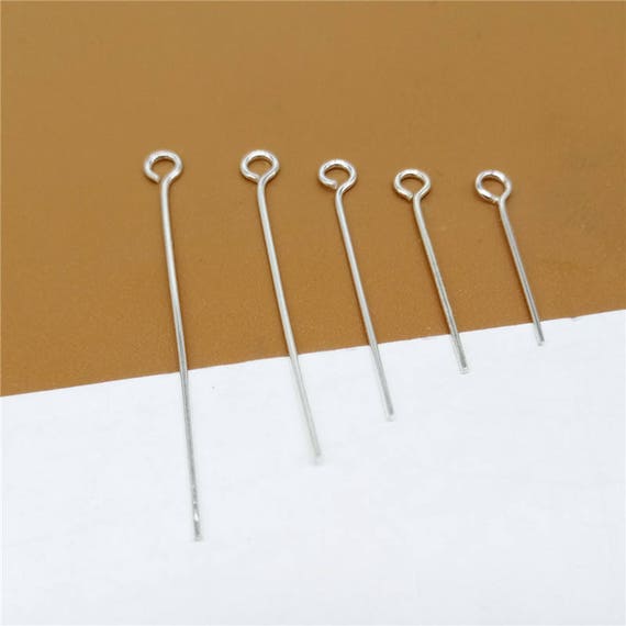 50 Sterling Silver Eye Pins Eyepin, Sterling Silver Headpins 50 Sterling Silver Eye Pins Eyepin, Sterling Silver Headpins