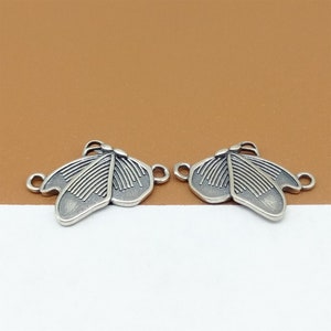 4 Sterling Silver Butterfly Connector Charms, 925 Silver Butterfly Small Pendant, Garden Charm, Nature Charm, Bracelet Charm, Necklace Charm