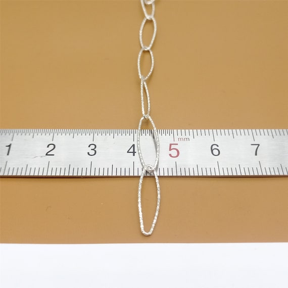 Sterling Silver Sparkle Oval Cable Chain for Necklace