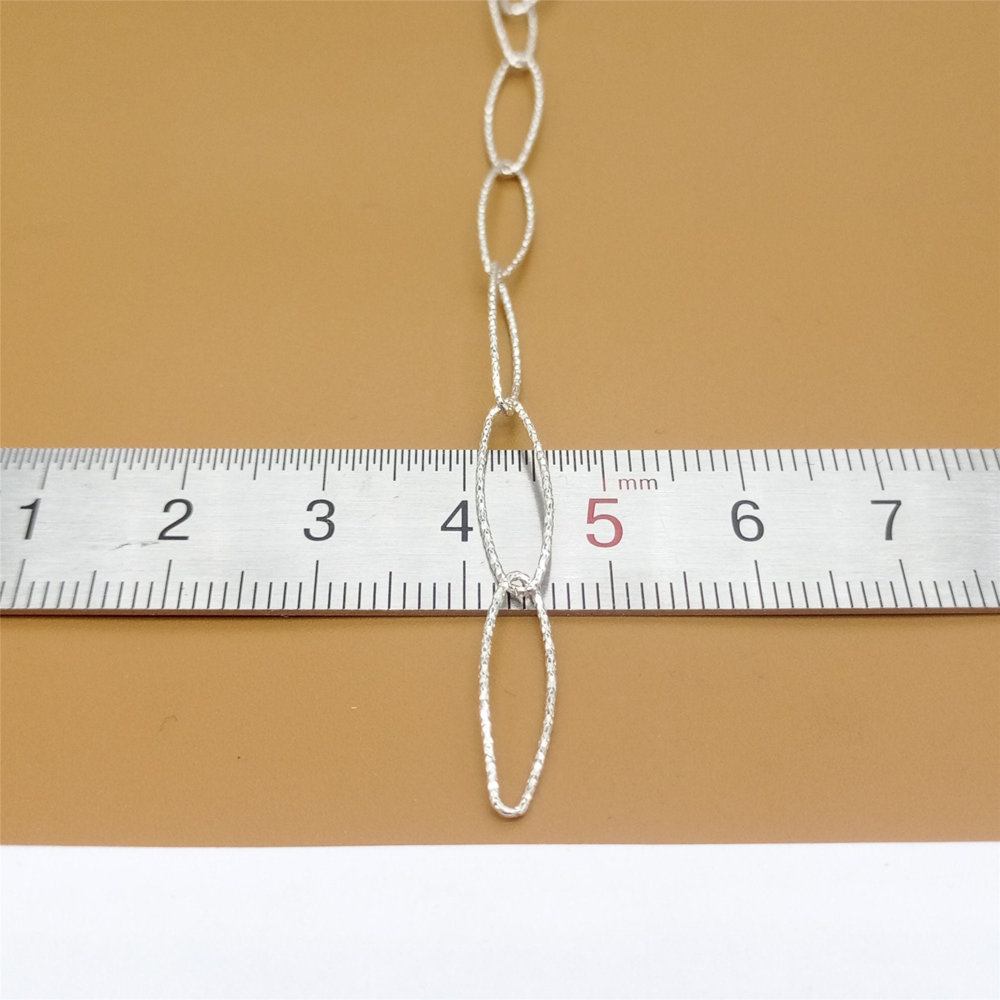 Sterling Silver Sparkle Oval Cable Chain for Necklace
