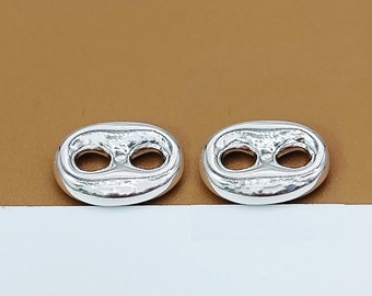 Sterling Silber Knopf Perlen, 925 Silber Knopf Perlen, Spacer Bead, Armband Bead, Oval Bead, Schmuck machen