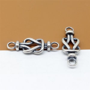 Sterling Silber Bogen Knoten Verbinder Charms, 925 Silber Knoten Anhänger, Armband Verbinder, Unendlichkeit Charme, Kettenanhänger, Bogen nicht auseinander