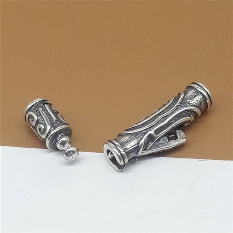 Sterling Silver Bayonet Clasp Glue-in Clasp Tube Clasp 925 Silver Bayonet Clasp Clasp for Leather Cord Snap Clasp