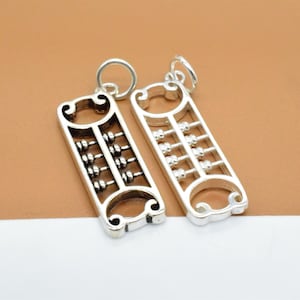 2 Sterling Silver Abacus Charms, 925 Silver Abacus Charms, Chinese Charms, Bracelet Charm, Necklace Charm, Abacus Pendant