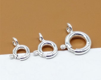 925 Sterling Silver Large Spring Ring Clasp – 14mm, For Bracelets And Necklaces