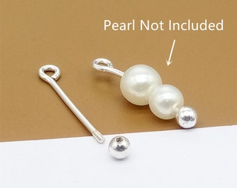Eye pin, 25mm, sterling silver jewelry making supplies sale, sold per pkg  of 10 - pearl jewelry wholesale